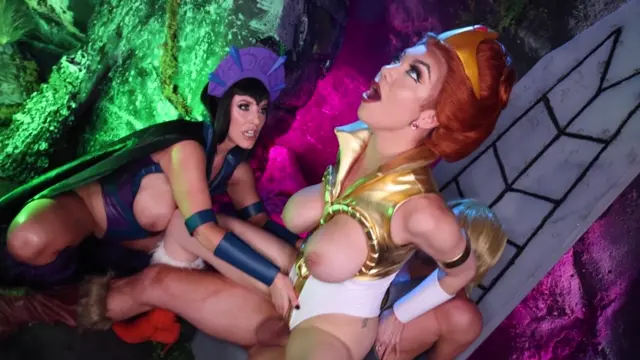 Poster: Angela White and Little Puck – Masturbators Of The Universe He Man Cosplay